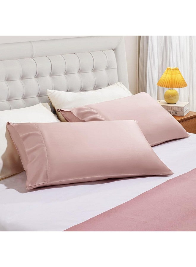 Mush طقم أغطية وسائد موش من الخيزران مكون من 2 | غطاء وسادة 100% من الخيزران للشعر والبشرة | أغطية وسائد قابلة للتنفس، ناعمة كالحرير وباردة للنوم الحار والتعرق الليلي | 17"x27" (لافندر، كينغ) - Image 2