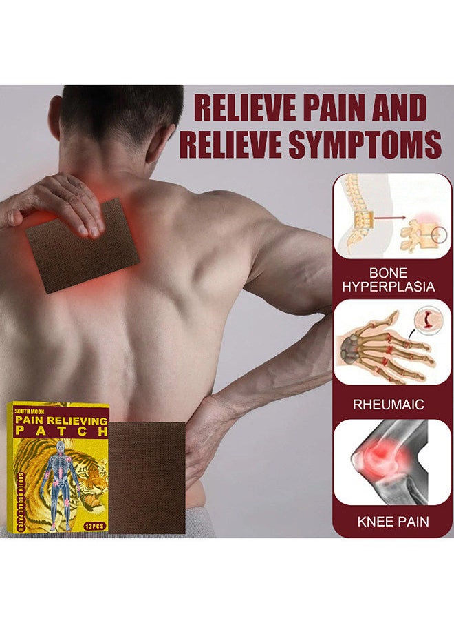Generic - 12PCS Tiger Plaster Patches Relax Meridian and Activate Collaterals Prevent Joint Damage Shoulder Lumbar Vertebra Patch for Treat Muscle Pain Stiffness Relieve Rheumatoid - Image 1