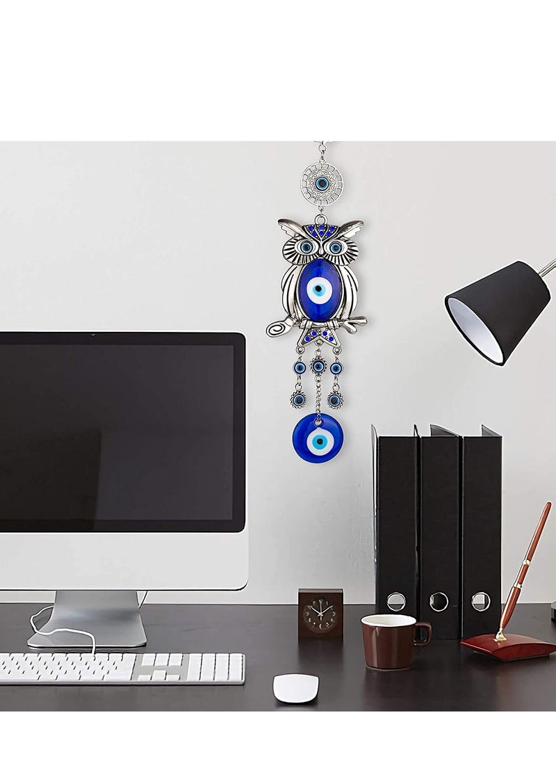 Captaintech Wall Hanging, Lucky Owl Hanging Evil Eye Pendant Decoration, Ornament Amulet for Car, Home and Office for Protection and Blessing 11.7 Inches - Image 5