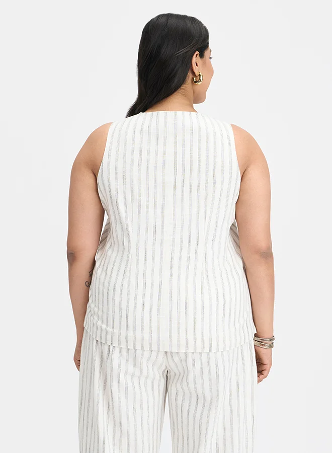 Virgio  VIRGIO 100% Cotton Sleeveless Vest With Buttons for Women | Best Price UAE