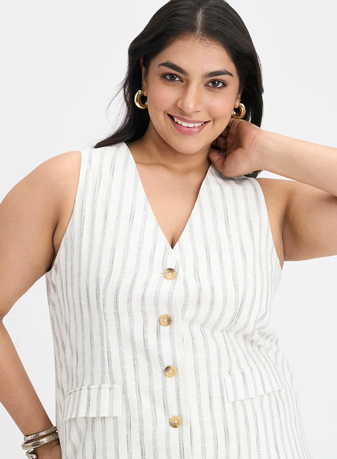 Virgio  VIRGIO 100% Cotton Sleeveless Vest With Buttons for Women | Best Price UAE