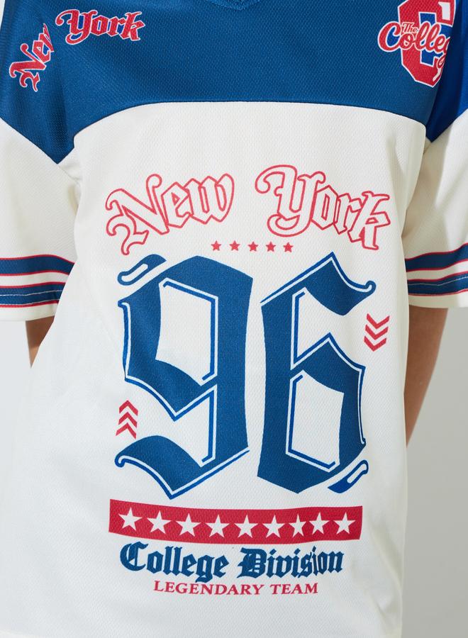 Styli Teen Girls Color Block Printed Oversized T-Shirt - Image 3