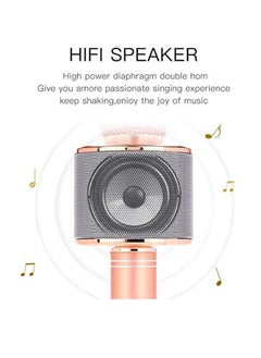 Yuwell Wireless Bluetooth Karaoke Microphone, 3-in-1 Portable Handheld Mic Speaker for All Smartphones Gifts For Girls Kids Wireless Speaker With Microphone WS-858 Rose Gold  - Image 4