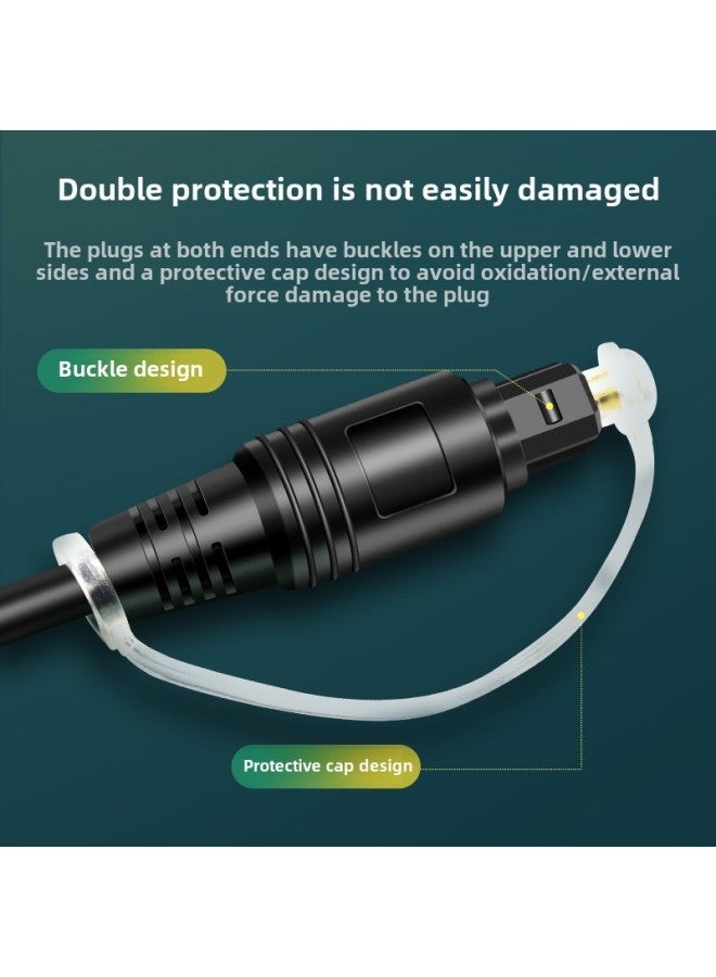 Optical Fiber Audio Cable Toslink Digital Audio Optical Fiber S/PDIF TV Echo Wall Sound Bully Speaker Optical Fiber Cable-Color:Square Mouth To Other Mouth OD4.0 (long Handle Dust Cap)-Length:1 M  - Image 1