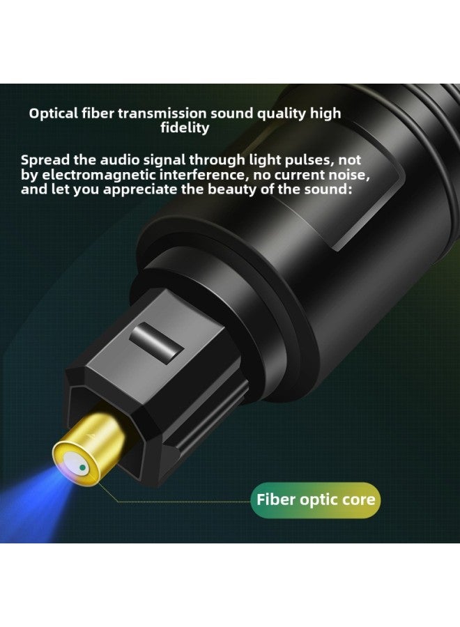 Optical Fiber Audio Cable Toslink Digital Audio Optical Fiber S/PDIF TV Echo Wall Sound Bully Speaker Optical Fiber Cable-Color:Square Mouth To Other Mouth OD4.0 (long Handle Dust Cap)-Length:1 M  - Image 3