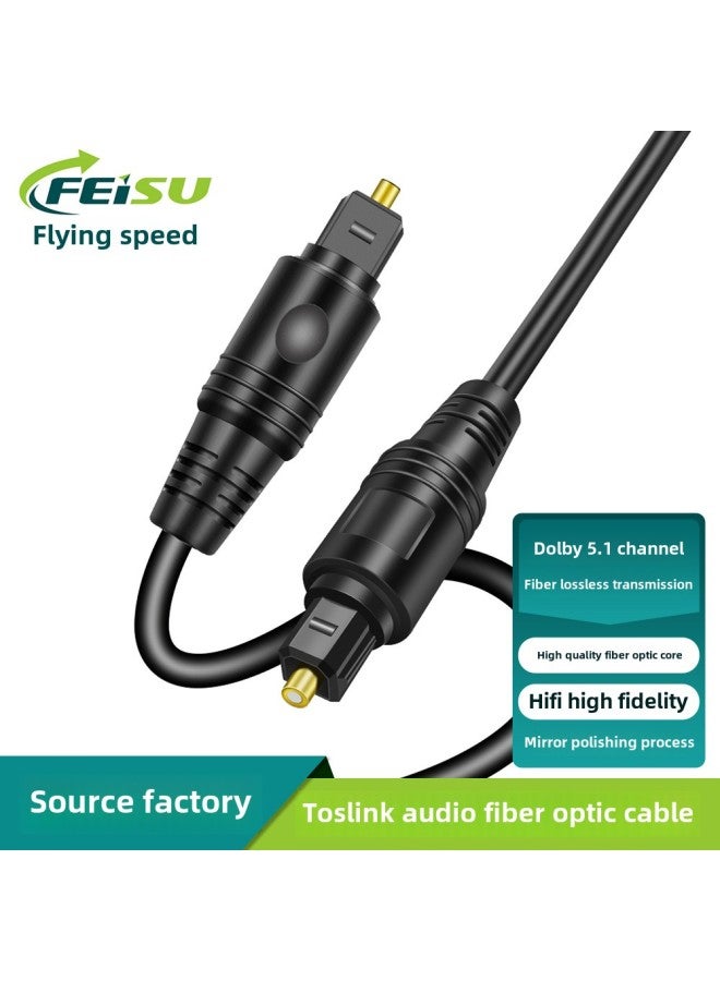 Optical Fiber Audio Cable Toslink Digital Audio Optical Fiber S/PDIF TV Echo Wall Sound Bully Speaker Optical Fiber Cable-Color:Square Mouth To Other Mouth OD4.0 (long Handle Dust Cap)-Length:1 M  - Image 2