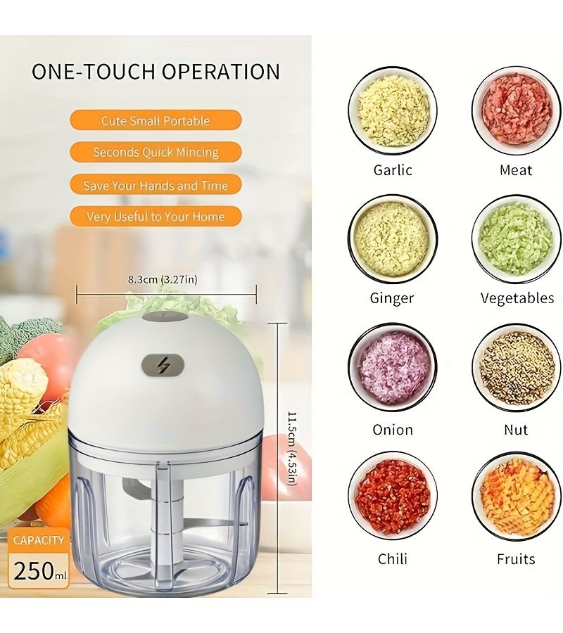 Portable Wireless Mini Food Blender Green USB Rechargeable Electric Chopper for Mixing Grinding 500mAh Outdoor - Image 5