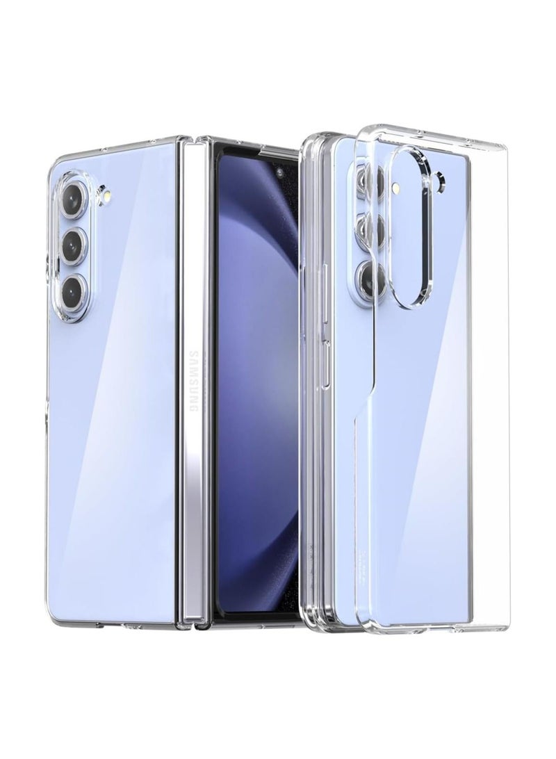 أراري Nukin Samsung Galaxy Z Fold 5 Case Clear Case Cover Transparent Ultra Thin Cover Slim Sturdy Scratchproof Hard PC Phone Case Minimalist Solid Sleek Designed for Galaxy Z Fold 5 5G - Clear - Image 1