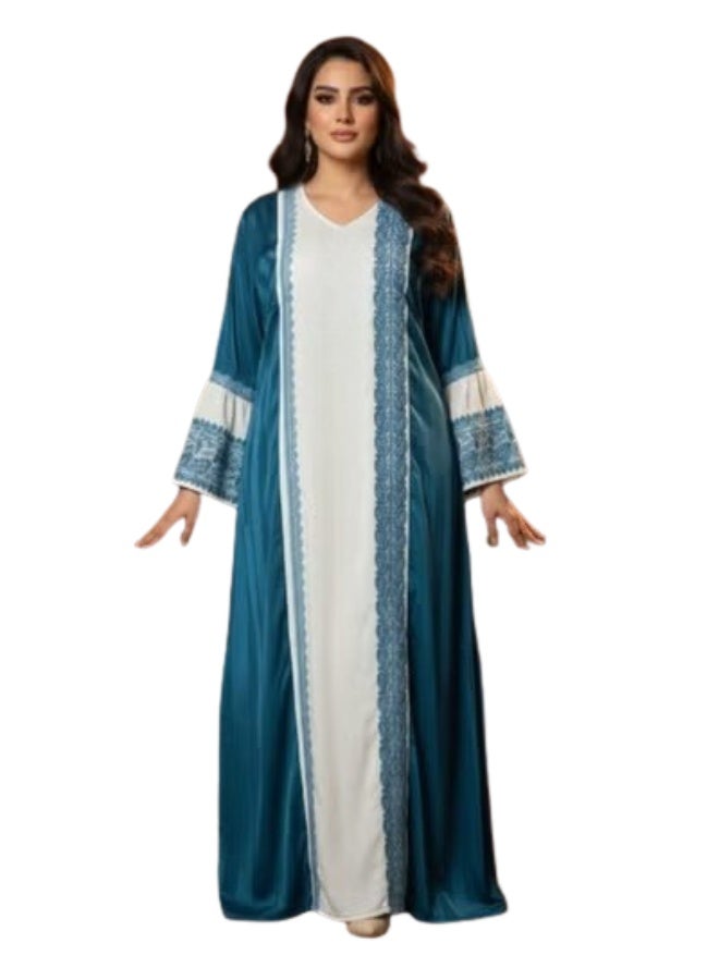 Women's embroidered linen abaya – for going out and receiving guests – luxurious and comfortable – elegant design for veiled women - Image 1