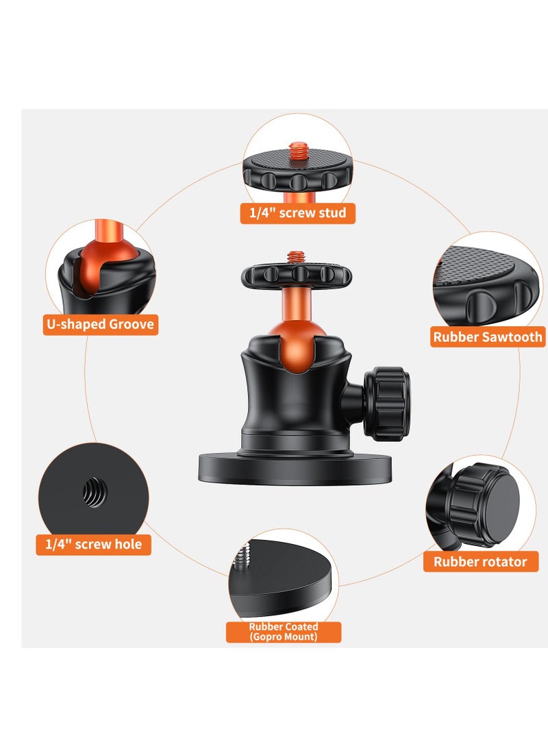 Excefore - Magnet Camera Mount for GoPro,Magnetic Mount Base Stand with 1/4"-20 Thread Camera Mount with 360° Ball Head for Car Body with GoPro Max Hero 11 10 9 8 7 6 5/DJI Osmo/AKASO/SJCAM/Action - Image 1