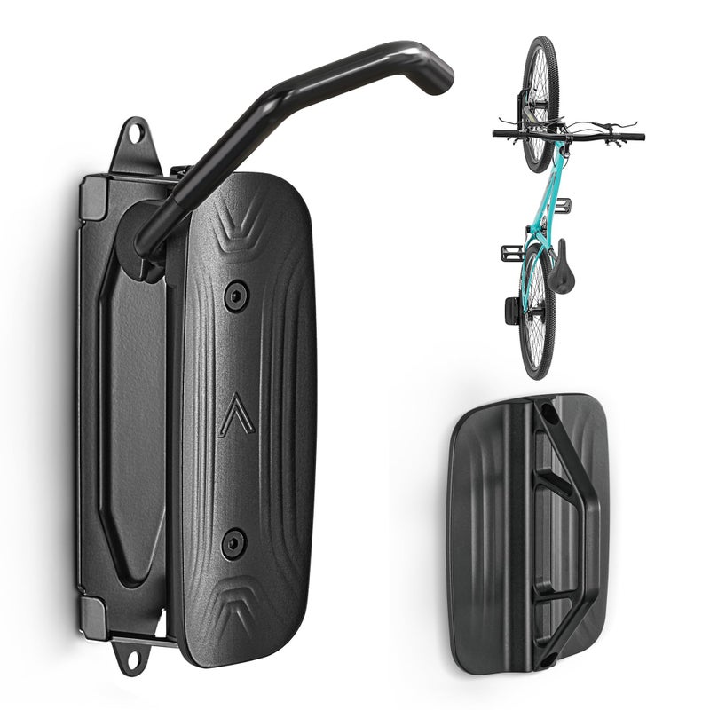 monTEK Swivel Bike Wall Mount Bike Hangers for Garage SpaceSaving Vertical Bike Rack Sturdy Bike Storage Rack Holds Up to 66lbs Easy to Install Black