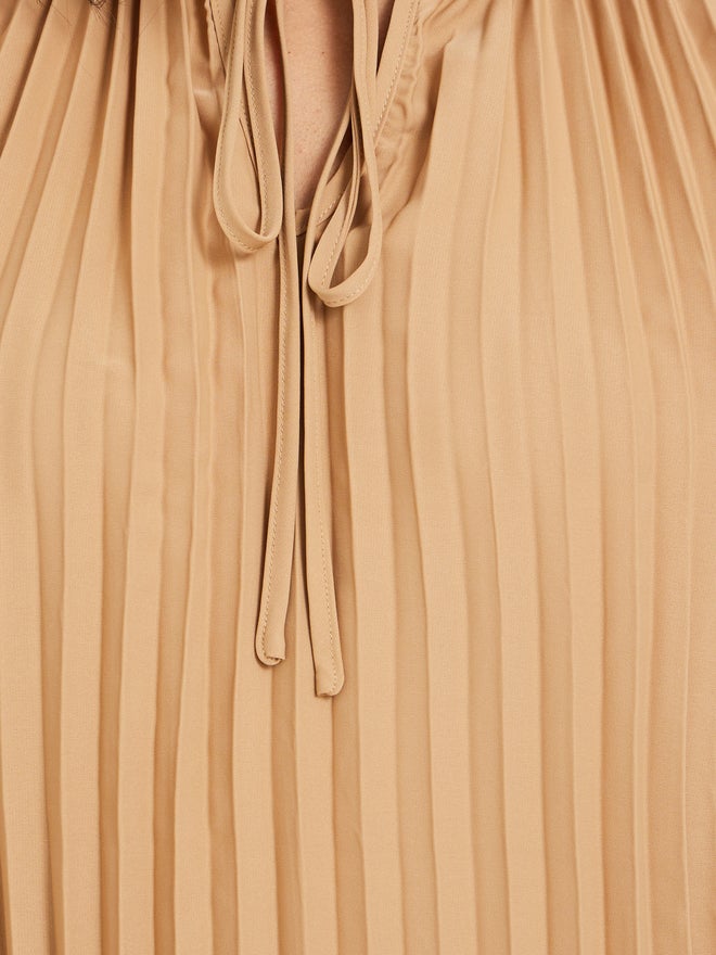 Take Two Take Two Pleated Sleeveless Tie-Up Neck Top  - Image 4