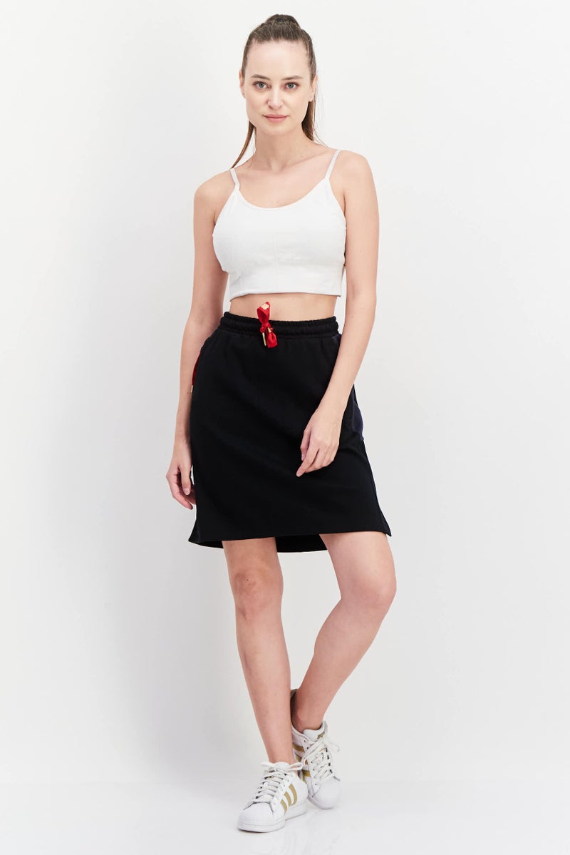 SKECHERS Women Brand Logo Pull On Mini Skirts, Black - Image 2