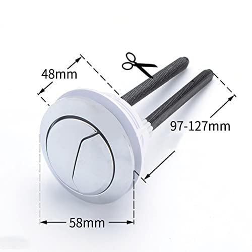 Lokatall Dual Push Flushing Toilet Button, 2 Pack Replacement Toilet Flush Button, Toilet Tank Button with Threaded Diameter 48mm/1.89 inch (Round) - Image 2
