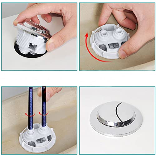 Lokatall Dual Push Flushing Toilet Button, 2 Pack Replacement Toilet Flush Button, Toilet Tank Button with Threaded Diameter 48mm/1.89 inch (Round) - Image 5