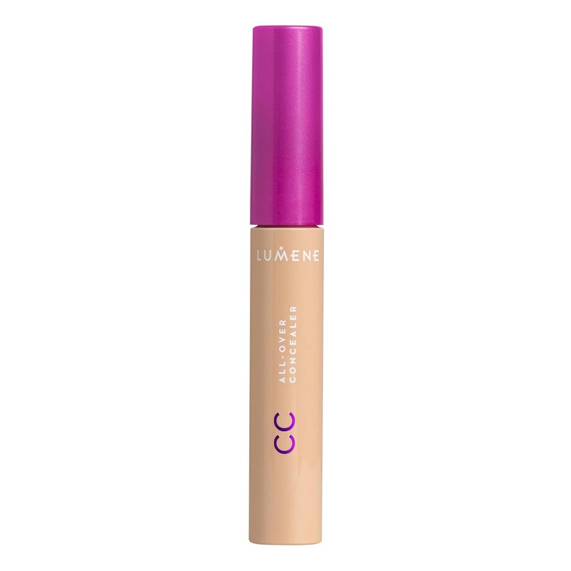 Lumene Under Eye Concealer  CC AllOver Hydrating Concealer with Medium Coverage  MultiTasking Under Eye Makeup Infused with Hyaluronic Acid with a SkinLike Finish  2 Medium 03 fl oz