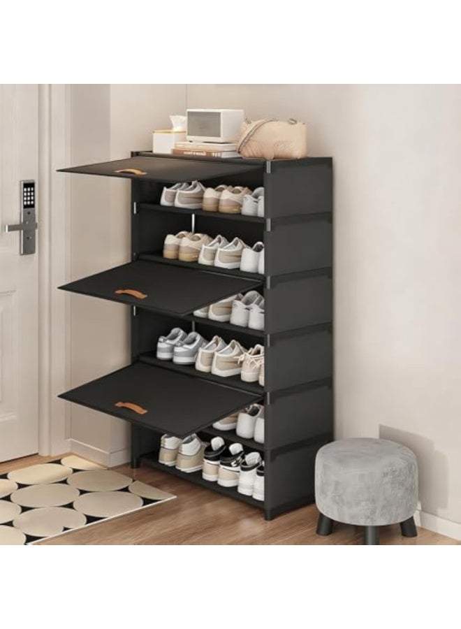 Arabest Shoe Rack 7-Tier Shoe Storage with removable shelves,Standing Shoe Cabinet with Dust Cover Strong Lightweight,Shoe organizer for living rooms and hallways - Image 2
