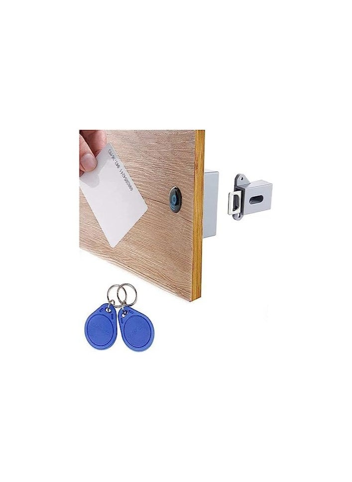 Electronic Cabinet Lock, DIY Hidden Lock for Wooden Cabinet Drawer Cupboard, RFID Card/ID Card Entry, Grey  - Image 1