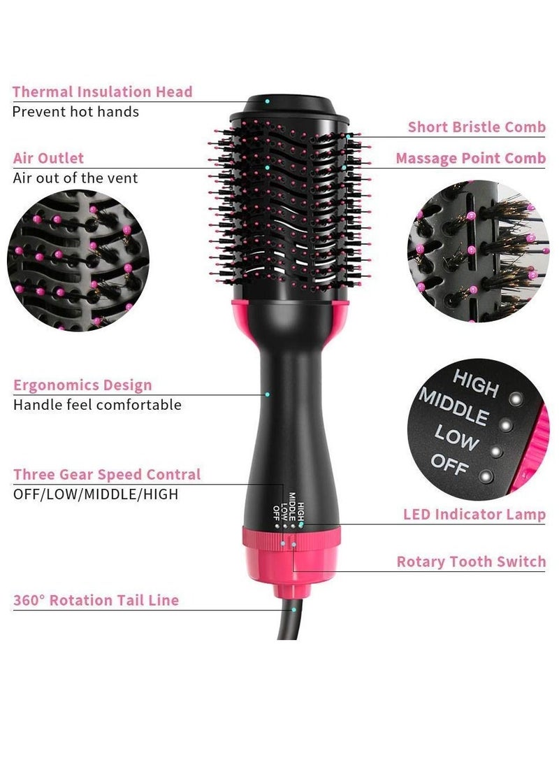 Hair Dryer Brush, Professional 4 in 1 One-Step Volumizer Round Brush for Blow Drying Hot Air Brush 4 in 1 Hair Dryer Brush Blow Dryer Brush in One for Girls Women - Image 4