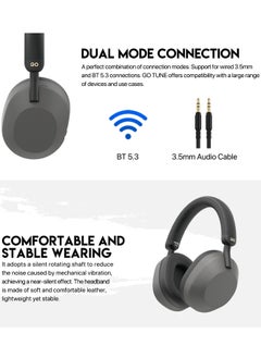FANTECH Wireless Gaming Headset with Dual Mode (BT 5.3/Wired) - Gaming headset for PC, PS5, PS4, Mac，Switch，16H Playtime, 40mm Drivers, Fast Charging, Adjustable Ear Cups, Memory foam, Durable Frame,Multi-Platform for PC/Mobile/PS5 Multi-Platform Compatible  - Image 2