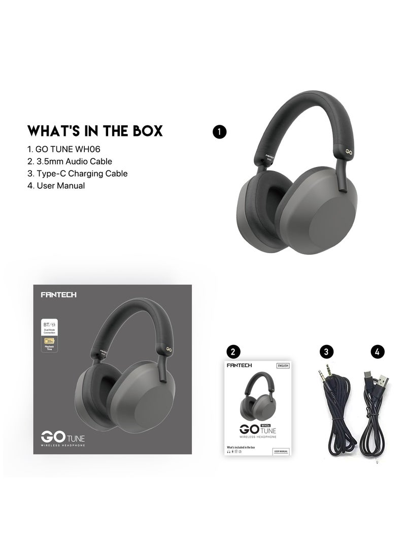 FANTECH - Wireless Gaming Headset with Dual Mode (BT 5.3/Wired) - Gaming headset for PC, PS5, PS4, Mac，Switch，16H Playtime, 40mm Drivers, Fast Charging, Adjustable Ear Cups, Memory foam, Durable Frame,Multi-Platform for PC/Mobile/PS5 Multi-Platform Compatible - Image 1