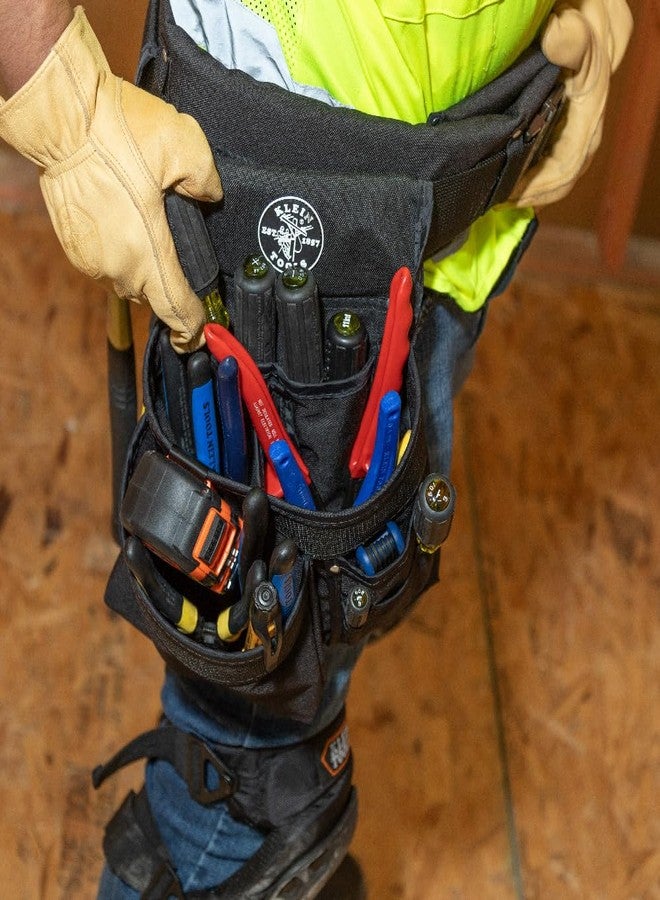 Klein Tools 5701 Tool Pouch, PowerLine Series Utility Pouch Fits Tool Belts up to 2.5-Inch, Strong Rivet Reinforced Stitching, 8-Pocket - Image 3