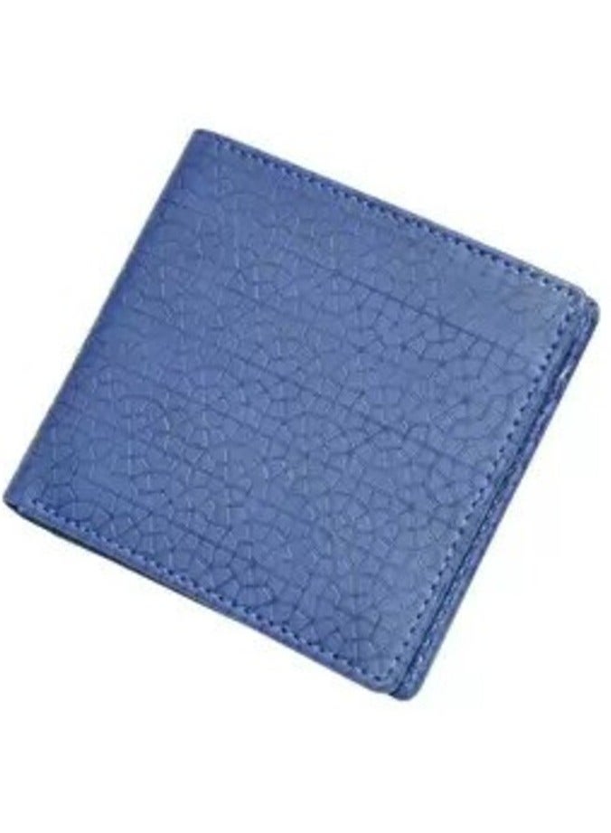 إف اي أس  محفظة FIS إيطالية من البولي يوريثين بتصميم ثنائي الطي من البولي يوريثين للرجال، نافذة لبطاقة الهوية، 6 فتحات للبطاقات، جيبان جانبيان، مقصورات مقسمة للفواتير، لون أزرق، مقاس مغلق 100 × 105 ملم - FSPQBLD4