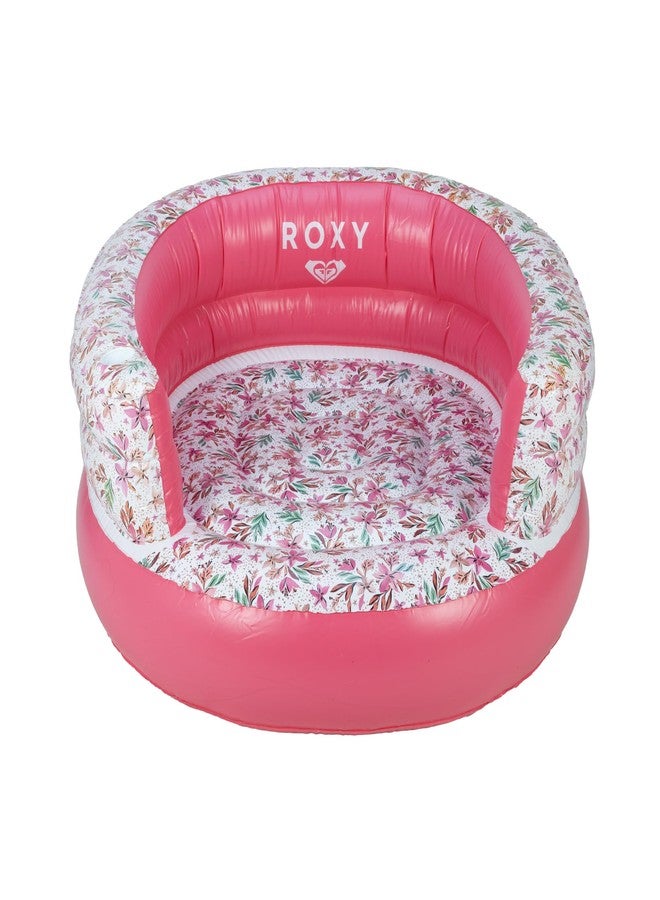 ROXY White Floral Pool Chair Float - Luxury Inflatable Lounger with Backrest & Cup Holder, Durable & Comfortable Pool Lounge Chair for Adults - Perfect for Pool, Beach, or Lake - Image 1