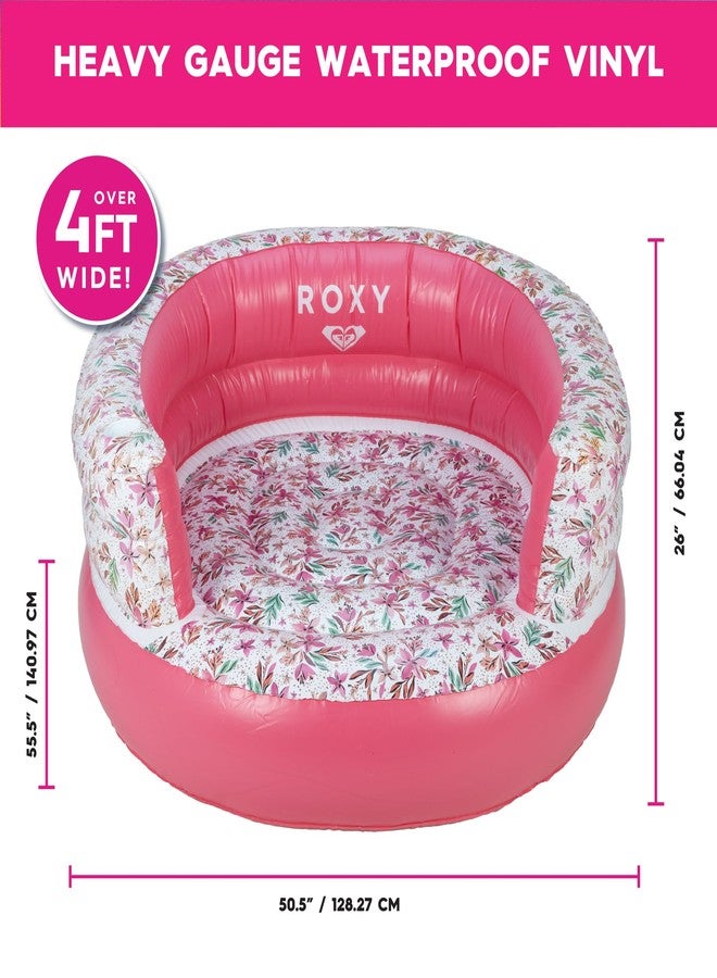ROXY White Floral Pool Chair Float - Luxury Inflatable Lounger with Backrest & Cup Holder, Durable & Comfortable Pool Lounge Chair for Adults - Perfect for Pool, Beach, or Lake - Image 3