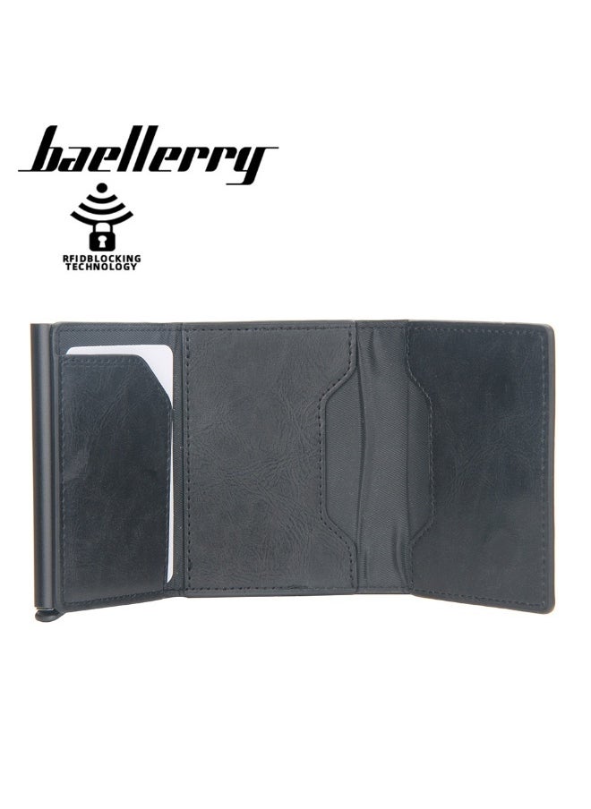 baellerry Men's Card Bag Business Leisure Anti-demagnetization Anti-theft Multi-card Automatic Card Jacket  - Image 2