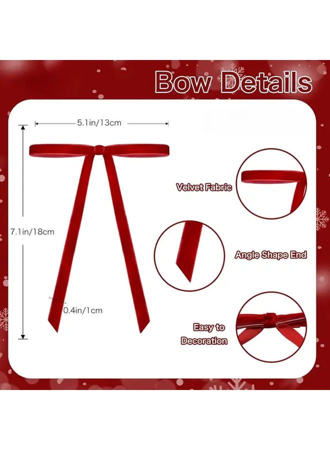 20Pcs Beige Vintage Christmas Tree Bows Durable Polyester Ribbon For Wreath Gift Wrapping - Image 5