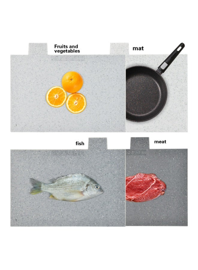 Fissman 4-Piece Plastic Chopping Boards with Stand, Gripped Backing, Durable Slicer Mats, Food Icons, Thick Cutting Board Set, Slip Resistant, Cutting Boards for Meat, Veggies, Fruits  - Image 3
