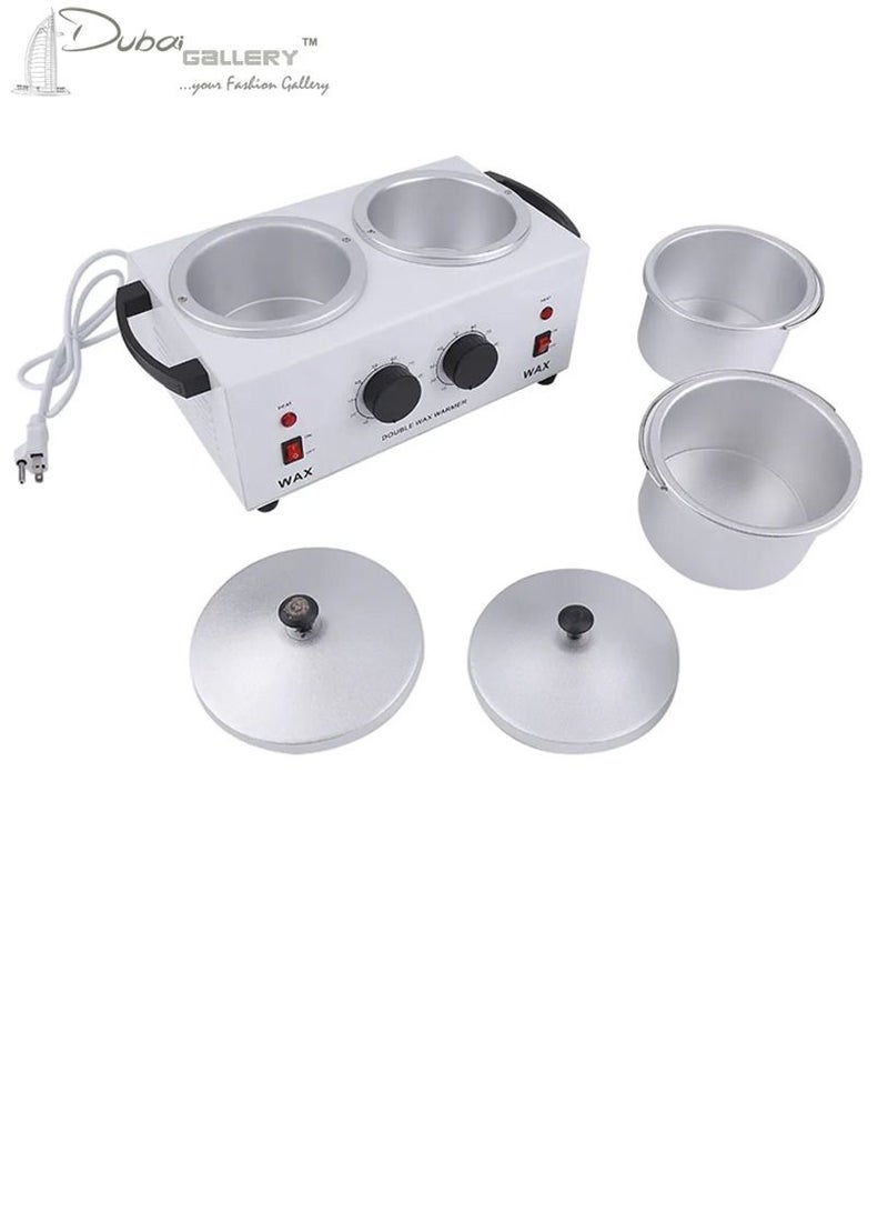 DubaiGallery Wax Warmer Double Pot Wax Heater Electric Professional Dual Pro Salon Hot Paraffin Hair Removal Tool - Image 1