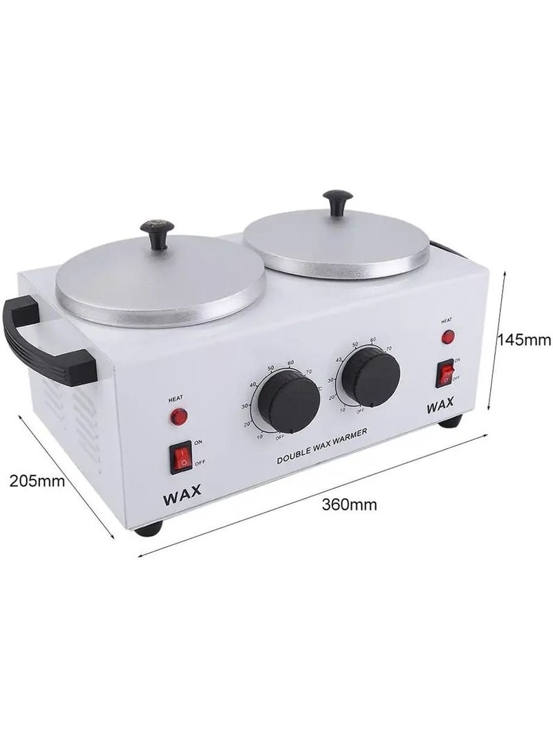 DubaiGallery Wax Warmer Double Pot Wax Heater Electric Professional Dual Pro Salon Hot Paraffin Hair Removal Tool - Image 5