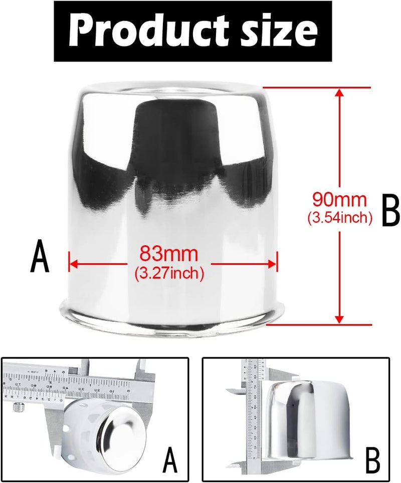 Rheedal Chrome Wheel Hub Caps - Set of 4, 2.64" Diameter - Image 3