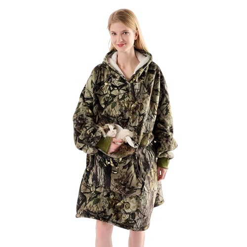 Krifey Wearable Blanket Hoodie, Oversized Sherpa Fleece Sweatshirt with Giant Pocket, Birthday Gifts for Women, Mom, Sister - Image 1