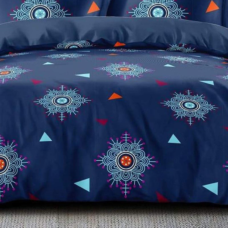 Kuber Industries Rangoli Print Microfibre Reversible Comforter, Double, 150 GSM(Blue)-KUBMART011388 - Image 3