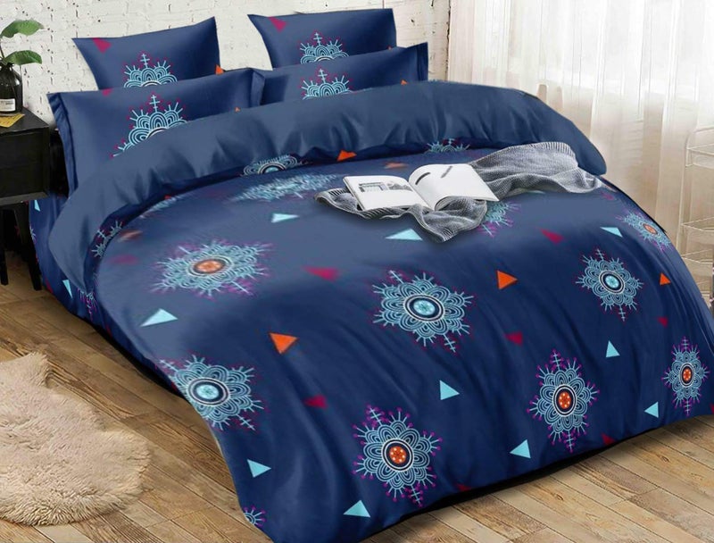 Kuber Industries Rangoli Print Microfibre Reversible Comforter, Double, 150 GSM(Blue)-KUBMART011388 - Image 2