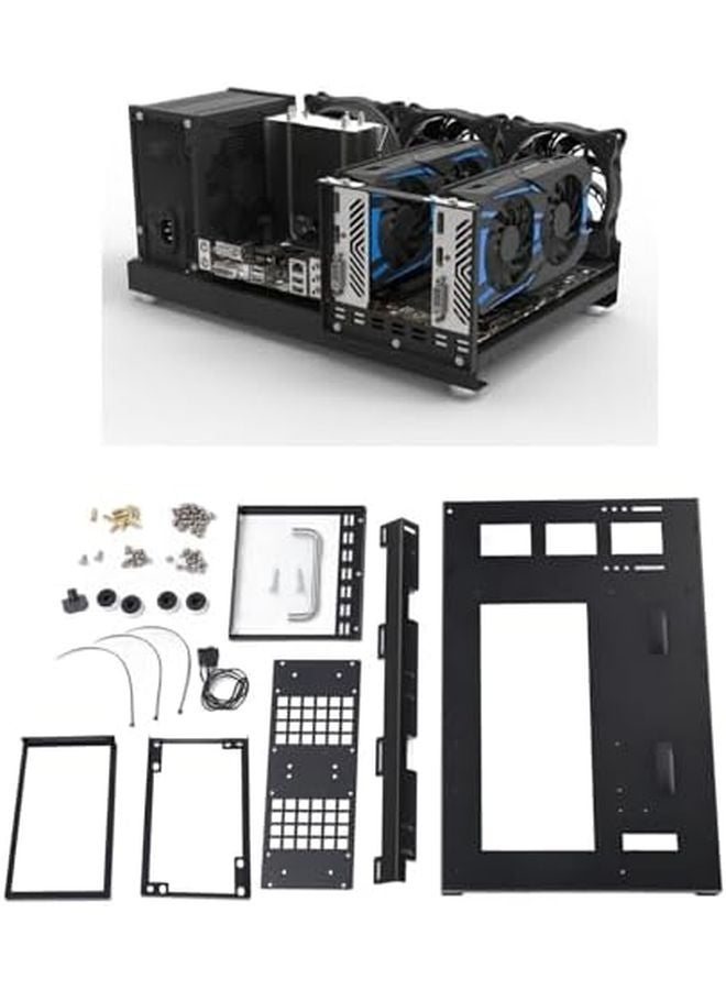 Steel ATX M ATX ITX Open Frame PC Case with Handle Supports 360mm Cooler - Image 5