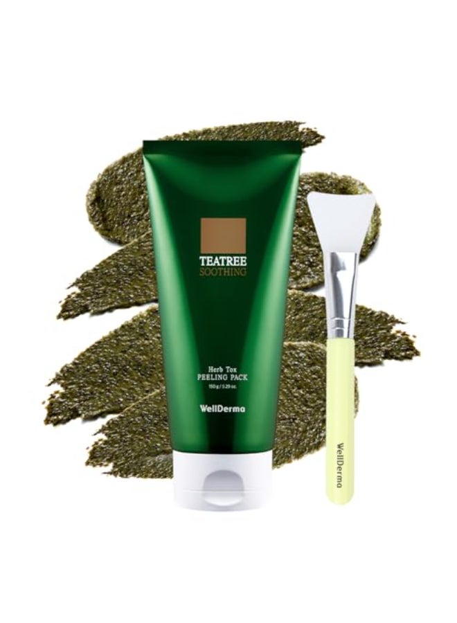 WELLDERMA Chadew Tea Tree Herb Tox Peeling Mask 150g 507 floz Clarifying Clay Mask with Artemisia and Green Tea - Image 1