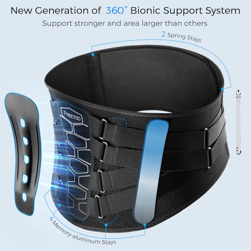 FREETOO Back Brace for Lower Back Pain Relief with Pulley System,Lumbar Support Belt for Men & Women with Lumbar Pad, Ergonomic Design and Soft Breathable 3D Knit Material,for Herniated Disc,Sciatica - Image 3