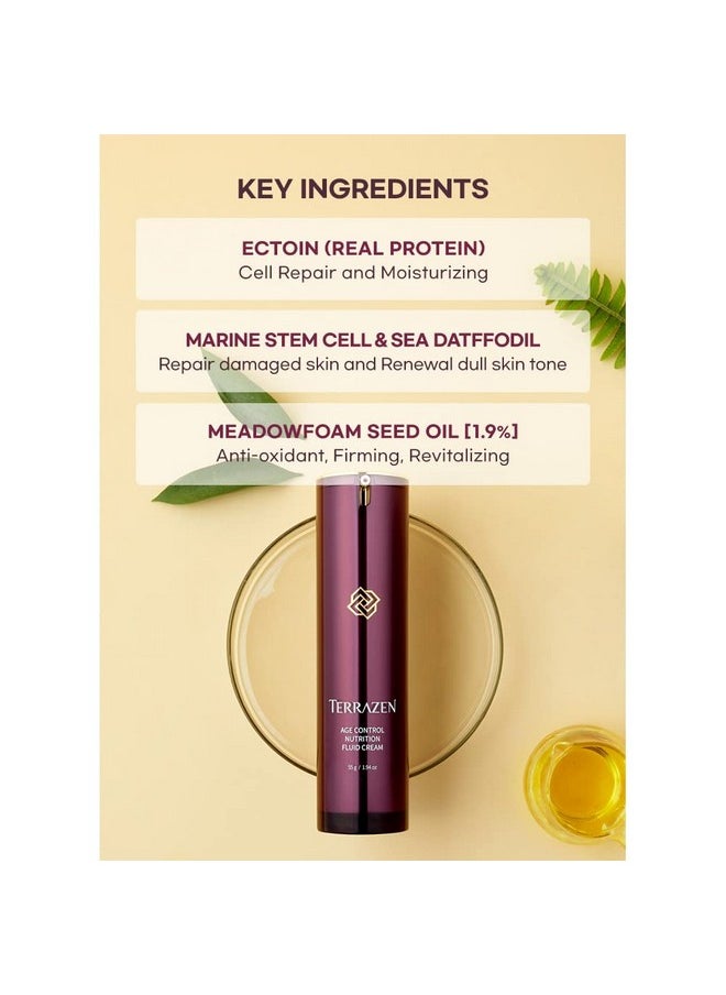Terrazen - Age Control Nutrition Fluid Cream 1.9 Fl.Oz.(55G) Age Control Soft Fluid Cream Restores Inner Density Creates Smooth Texture Beautiful Radiance - Image 1