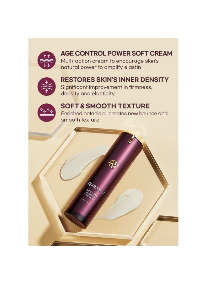 Terrazen - Age Control Nutrition Fluid Cream 1.9 Fl.Oz.(55G) Age Control Soft Fluid Cream Restores Inner Density Creates Smooth Texture Beautiful Radiance - Image 1