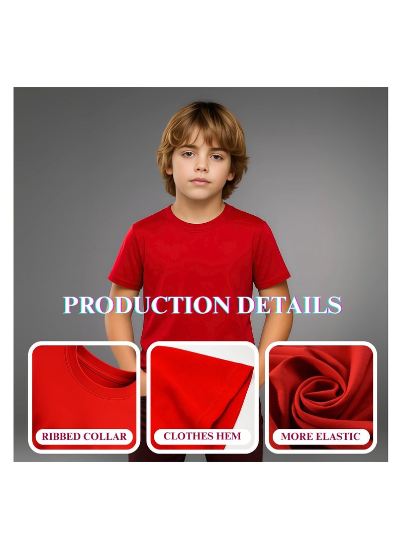 برينت شوب فور مي مجموعة تي شيرت للأولاد الصغار مكونة من 5 قطع - تي شيرت قطني بأكمام قصيرة - رقبة دائرية - تي شيرت سادة للأولاد والبنات للجنسين - Image 3