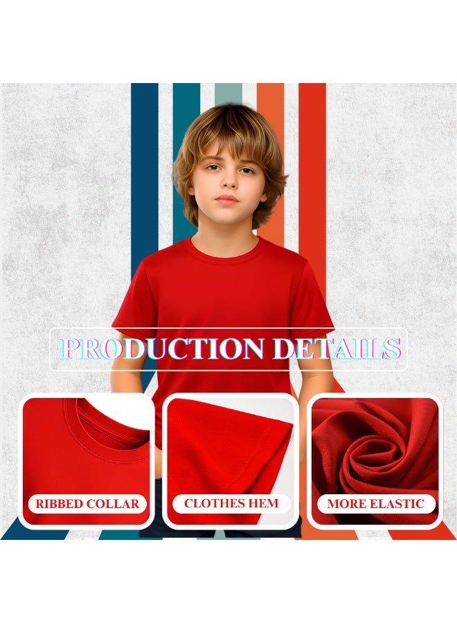 برينت شوب فور مي مجموعة من 5 تيشرتات للأولاد - تيشرتات قطنية ناعمة برقبة دائرية وأكمام قصيرة للارتداء اليومي - مقاس مريح للمدرسة والاستخدام اليومي واللعب في الهواء الطلق ورحلات نهاية الأسبوع والسفر - Image 5