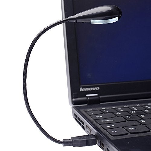 HANERDUN مصباح LED USB HANERDUN® الساطع لمصباح القراءة للكمبيوتر المحمول مع رقبة مرنة باللون الأسود - Image 1