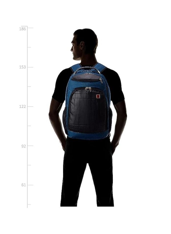 swiss gear 6618 15.6 inch laptop backpack with usb and aux output Blue/Black - Image 3