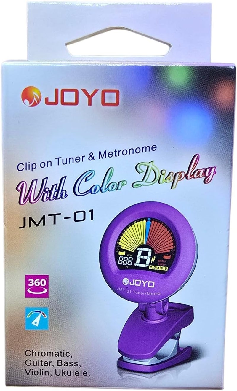 JOYO JMT-01 Clip-on Tuner and Metronome with Color Display for Guitar, Bass, Violin, Ukulele - Image 1