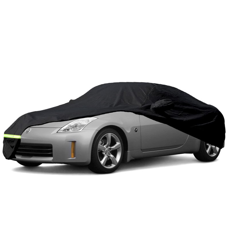 YIXIN Waterproof Car Covers for 20032009 Nissan 350Z Car Covers 190T Covers Customer Fit 100 Waterproof Windproof Strap Double Door Zipper Up to 173 L Black Black