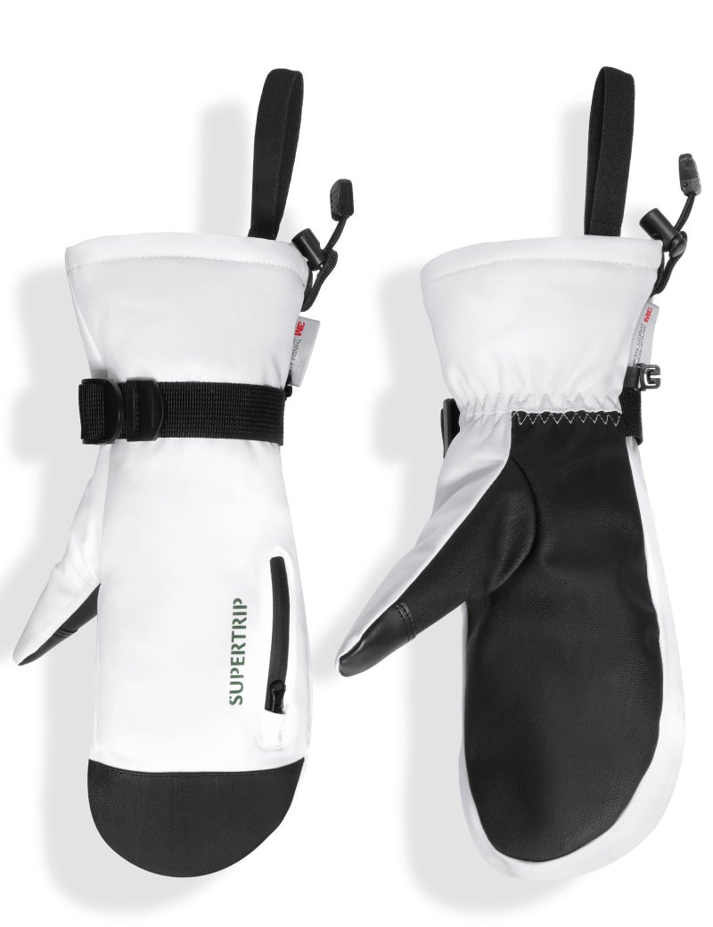 Supertrip Ski Mittens Men Women, Waterproof Snowboard Mittens Gloves Touch-Screen Anti-Slip Snow Mitts 3M Thinsulate, Warm Insulated in Cold Weather Winter - Image 1